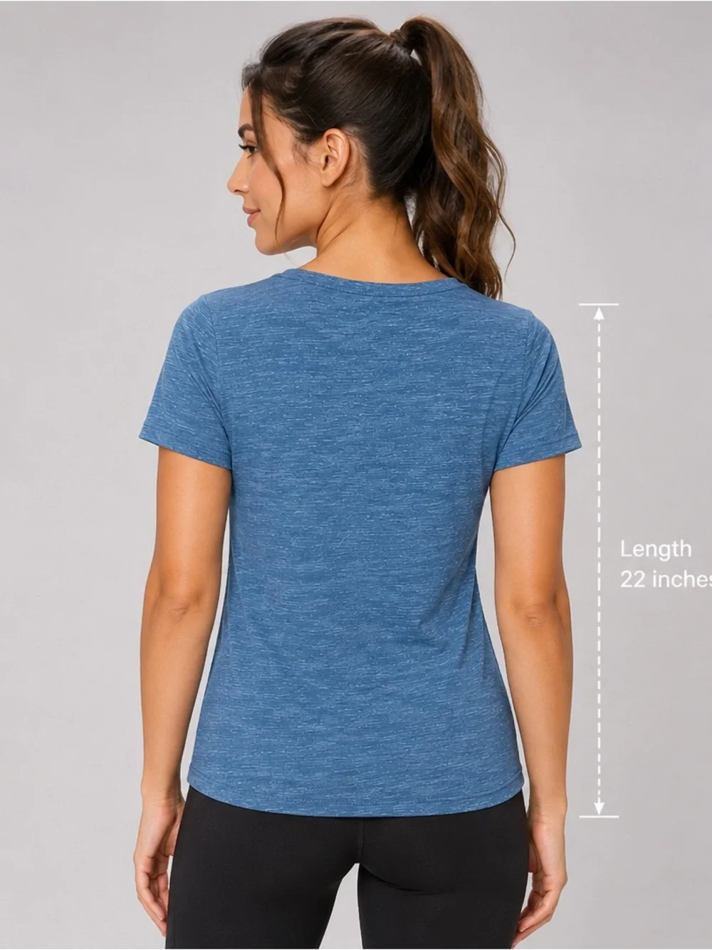 Nike Women's Dri-FIT Heather Blue Short Sleeve Athletic Performance